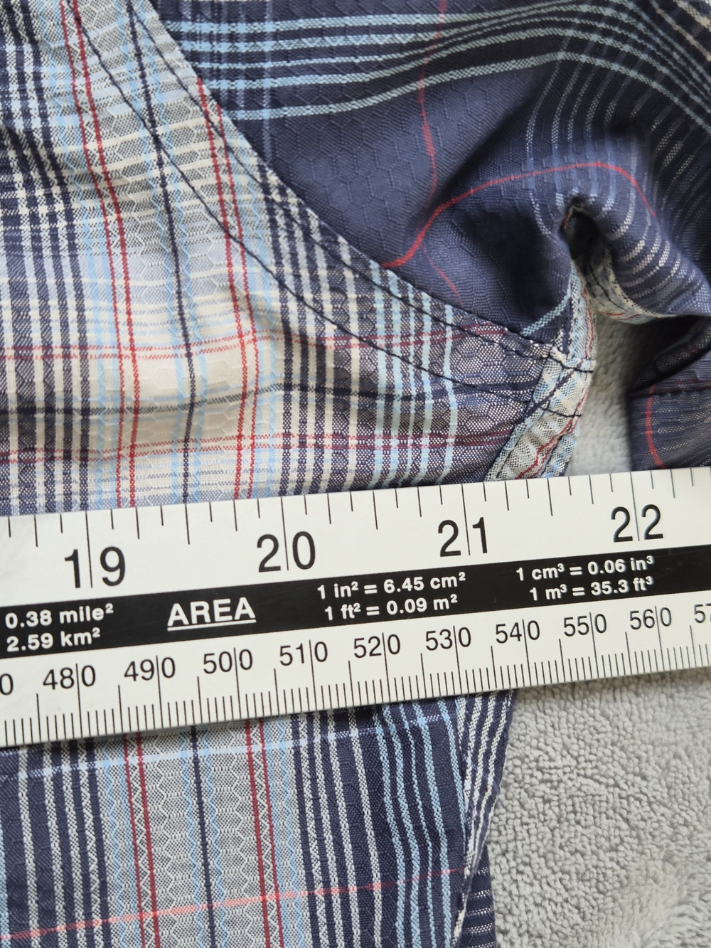 Eddie Bauer Travex Fishing Shirt M Blue Plaid Hiking Camping Travel Performance - Picture 7 of 8